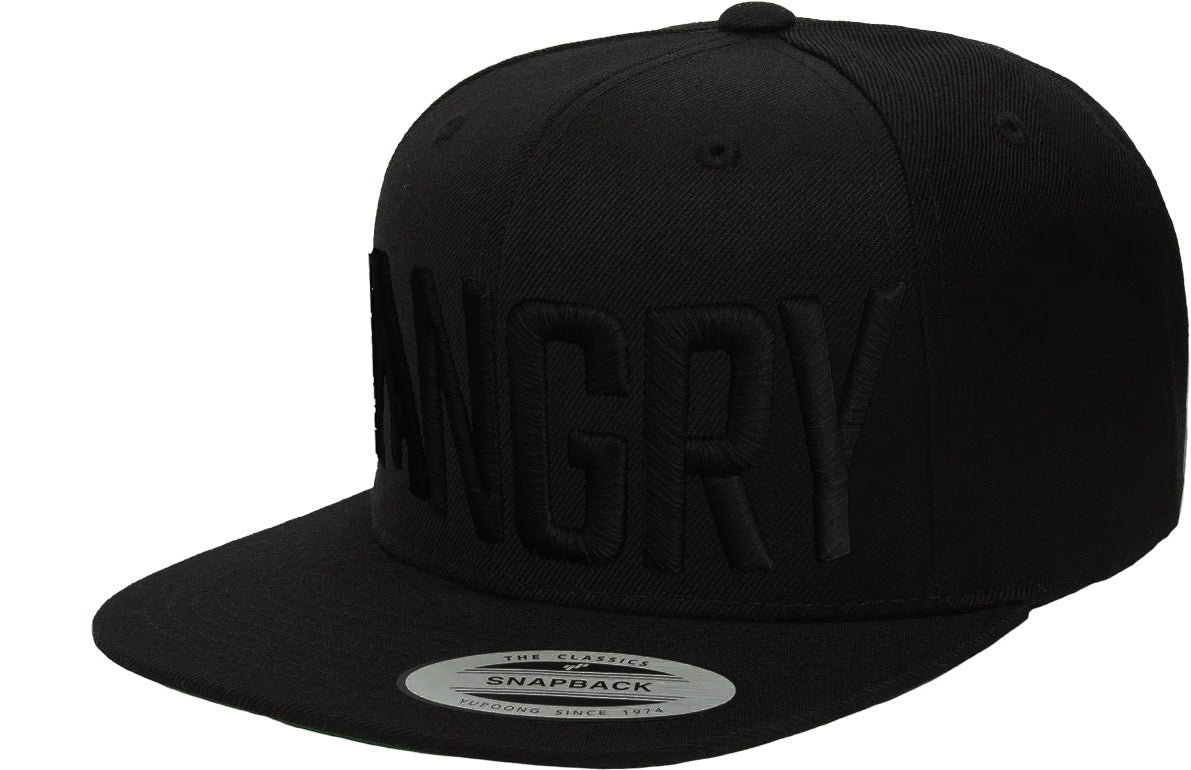 ANGRY Puff Snapback (Black-on-Black Edition) image 0